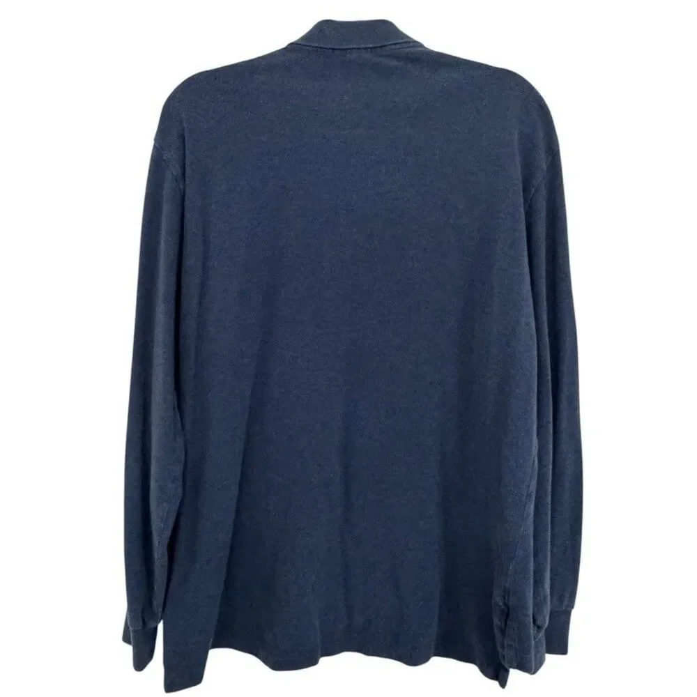 Polo Ralph Lauren Mens Size LARGE Classic Fit Blue Long Sleeve Shirt Cotton Casu
